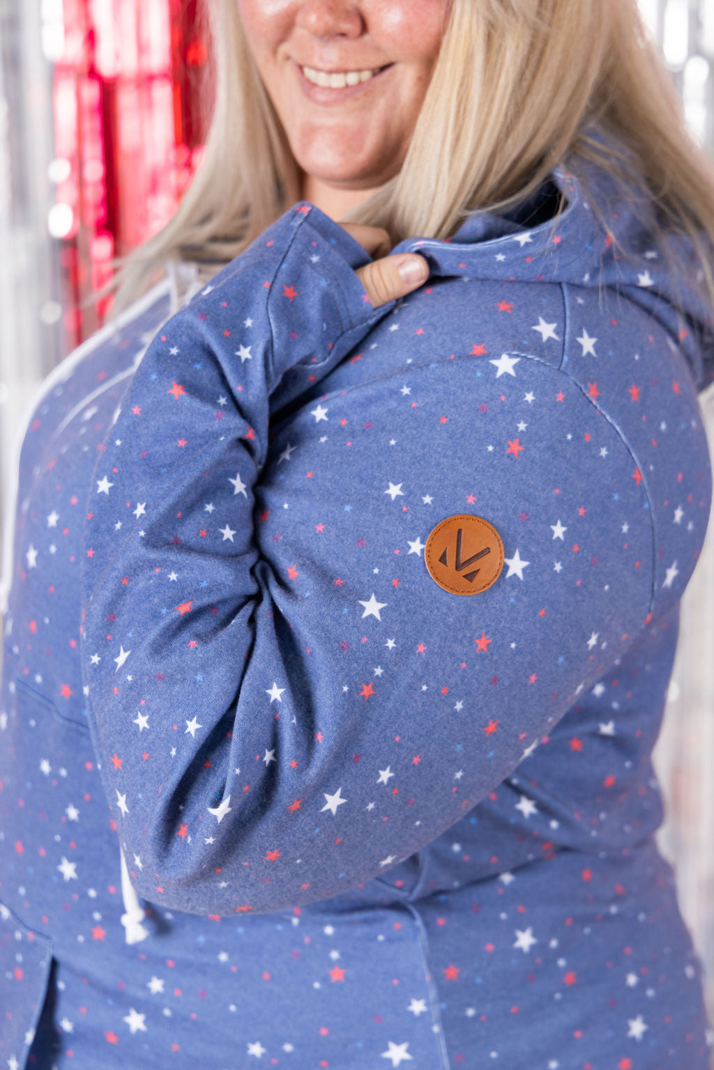 IN STOCK HalfZip Hoodie - Faded Navy Liberty Stars FINAL SALE