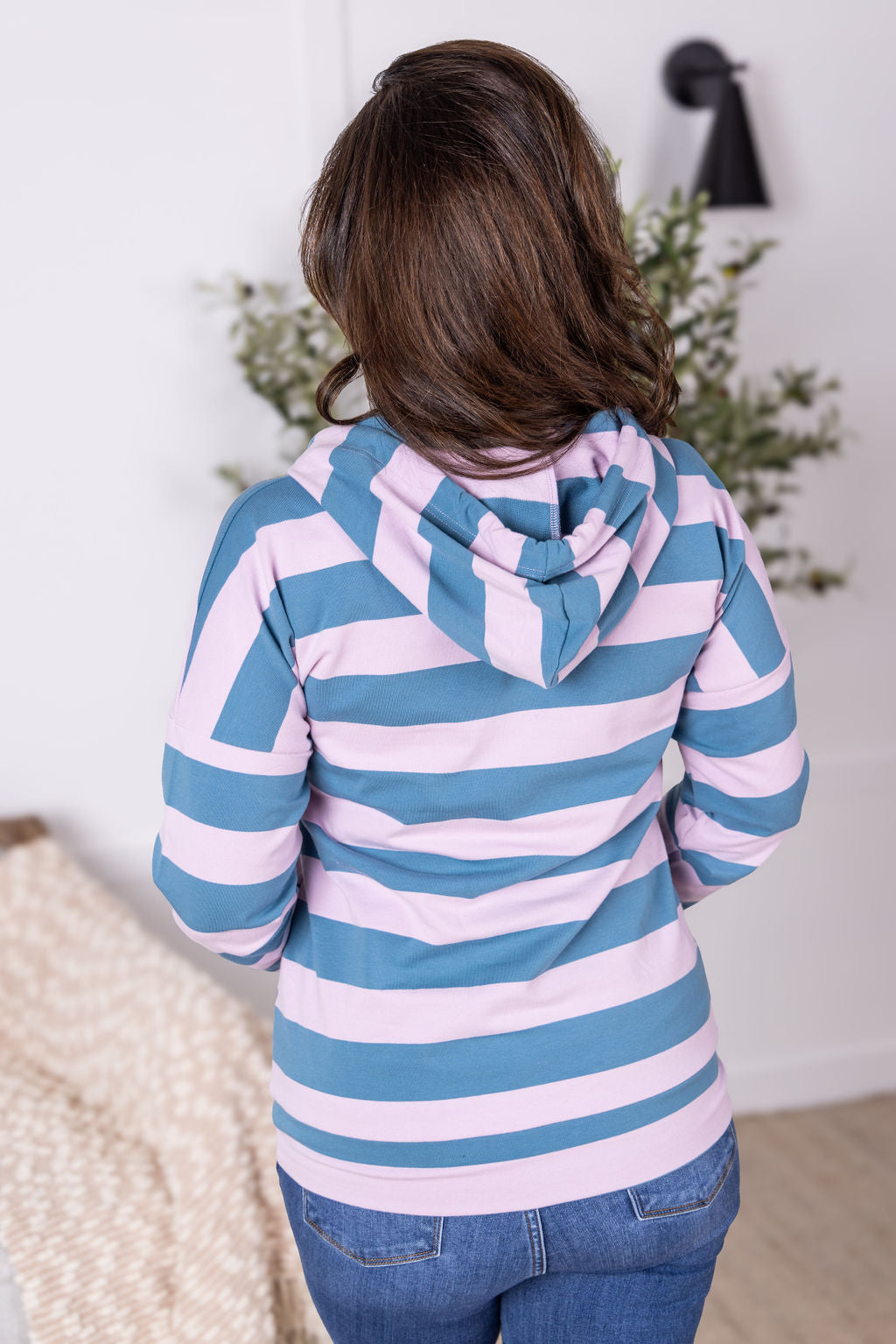 IN STOCK Rylie Striped Lightweight Hoodie - Blue and Purple FINAL SALE