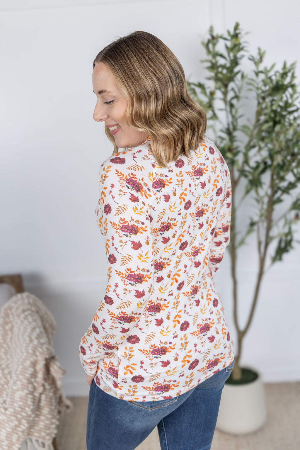 IN STOCK Blair Long Sleeve Top - Autumn Floral
