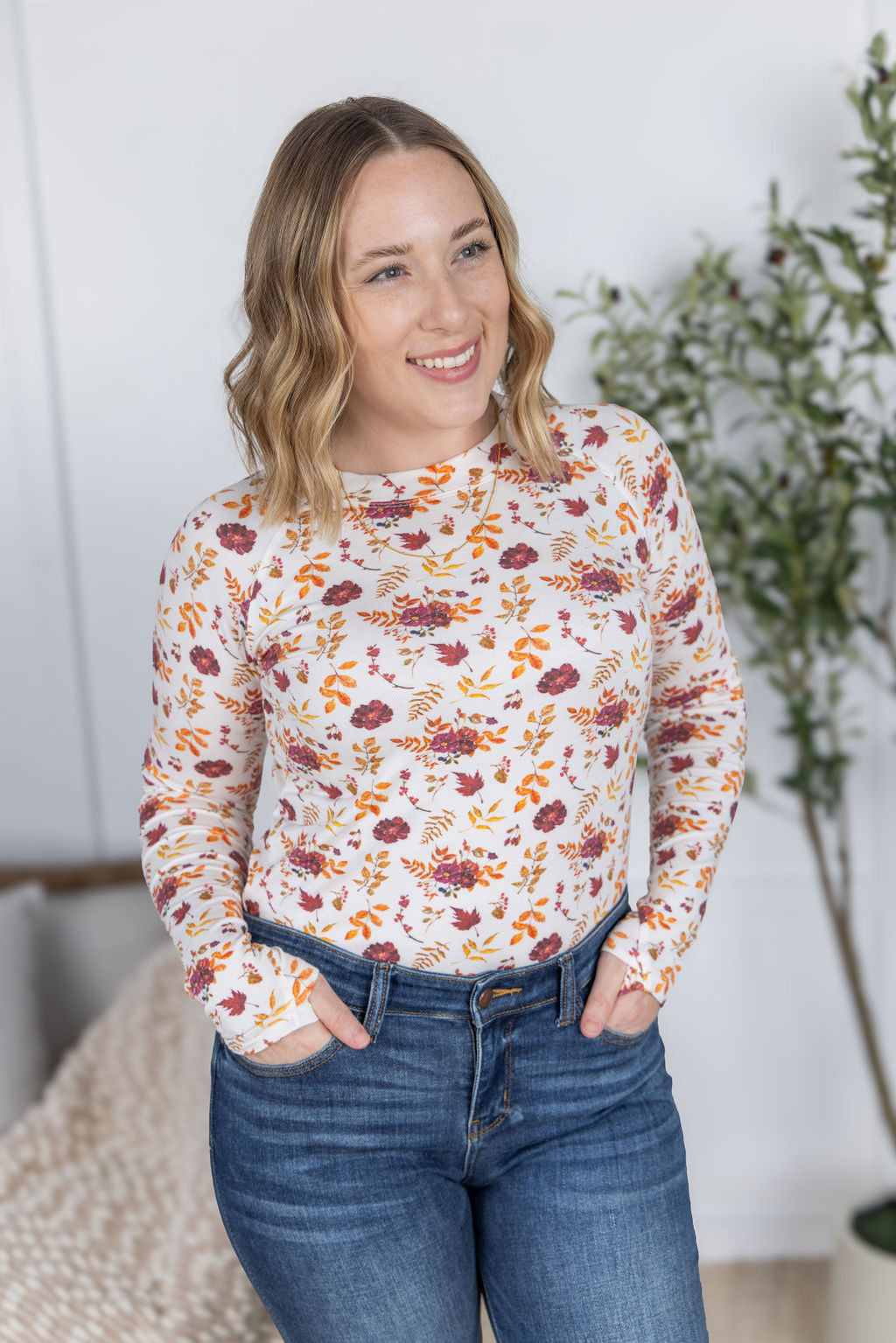 IN STOCK Blair Long Sleeve Top - Autumn Floral