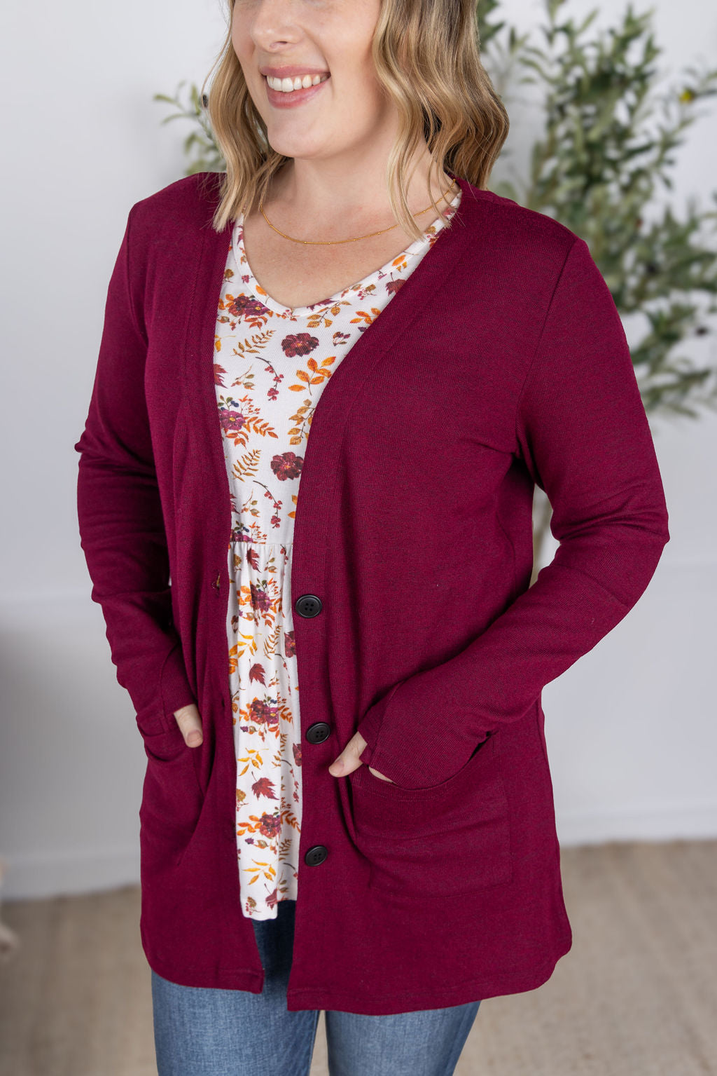 IN STOCK Cori Cardigan - Burgundy