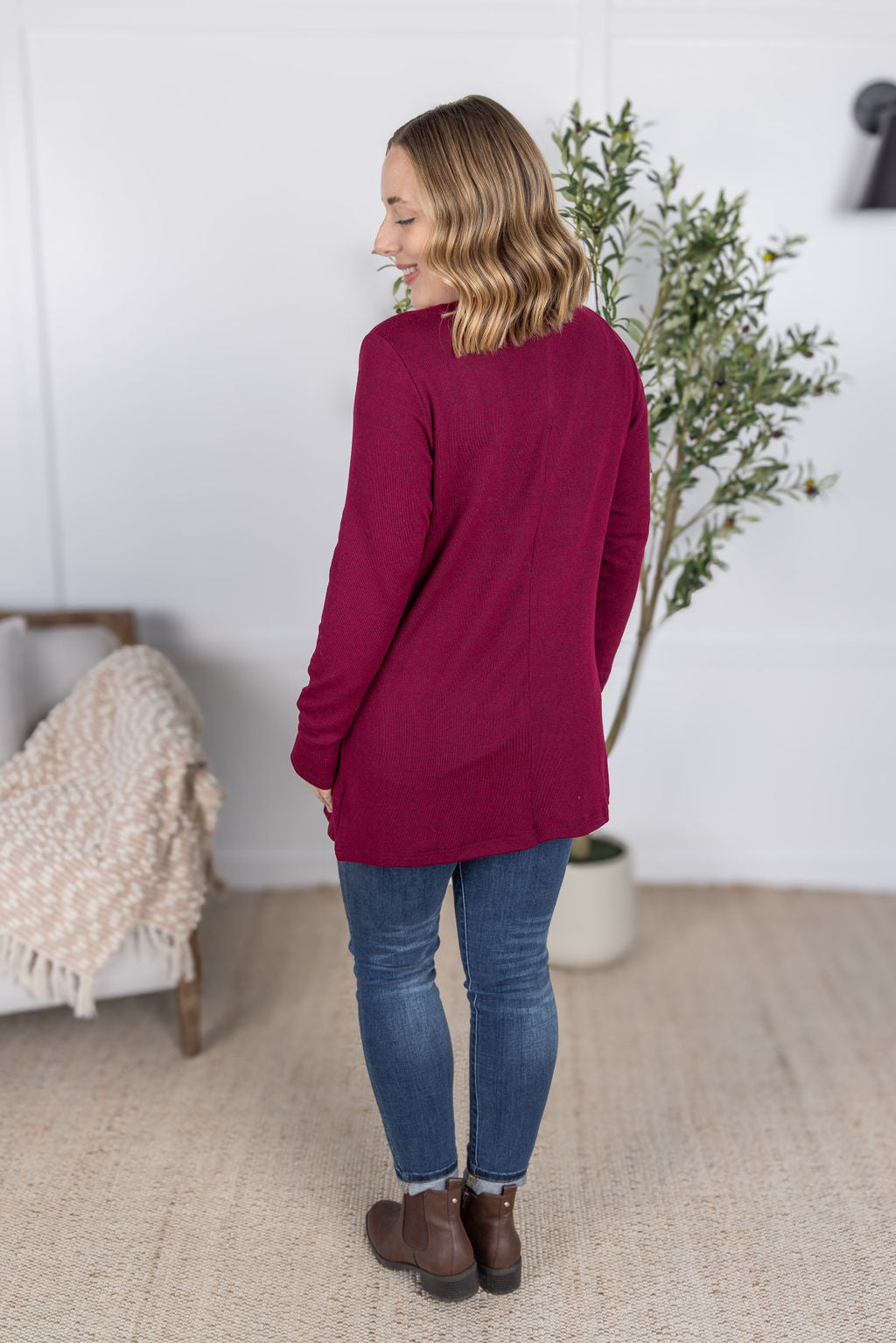 IN STOCK Cori Cardigan - Burgundy