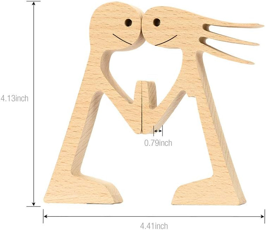 Man and Woman Wood Carving Decoration Home Office Desk Wooden Carving Decoration Wooden Couple Carving Ornaments-Wooden Creative Crafts Gifts