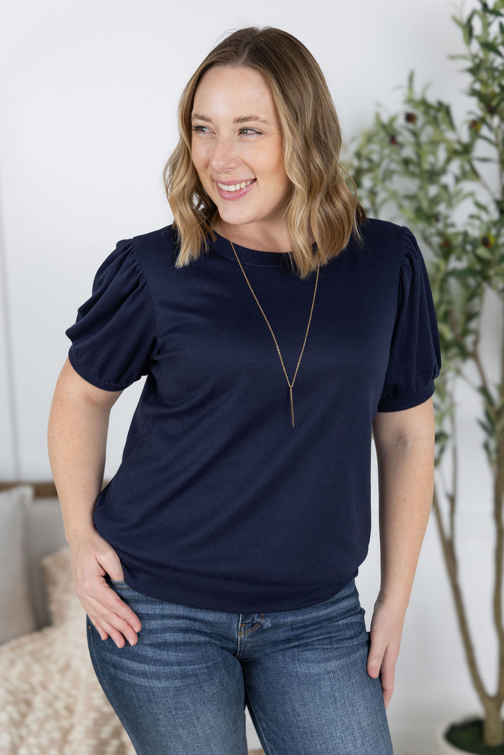 IN STOCK Katie Cozy Top - Navy