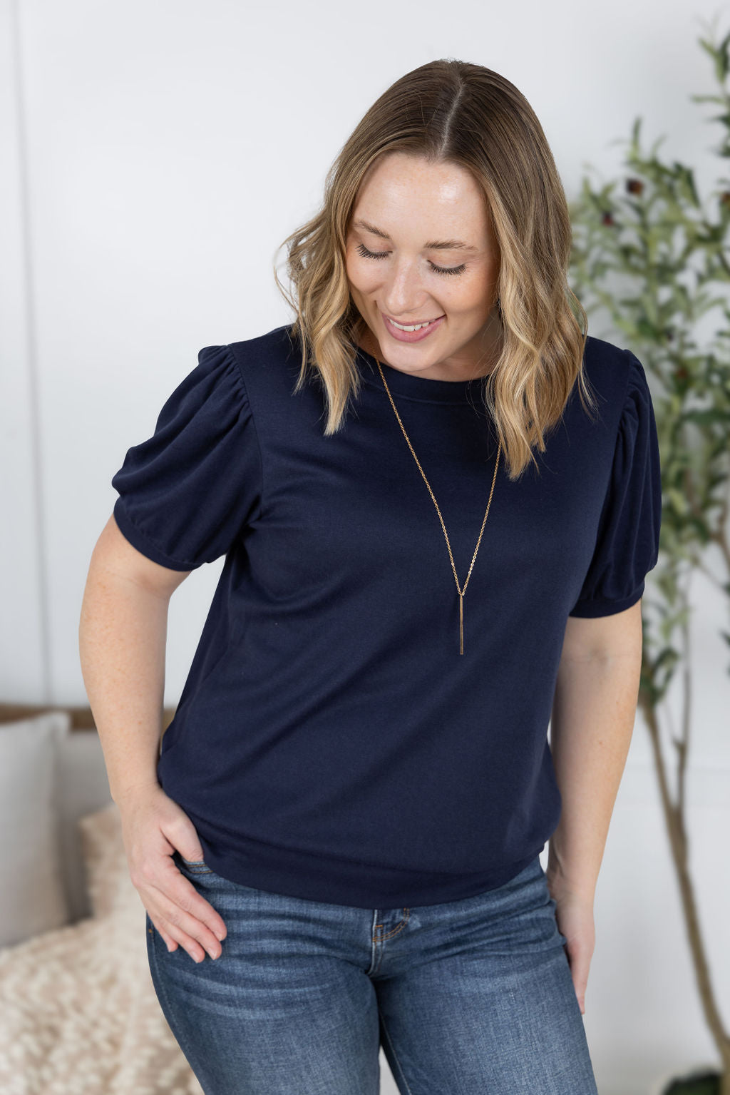 IN STOCK Katie Cozy Top - Navy