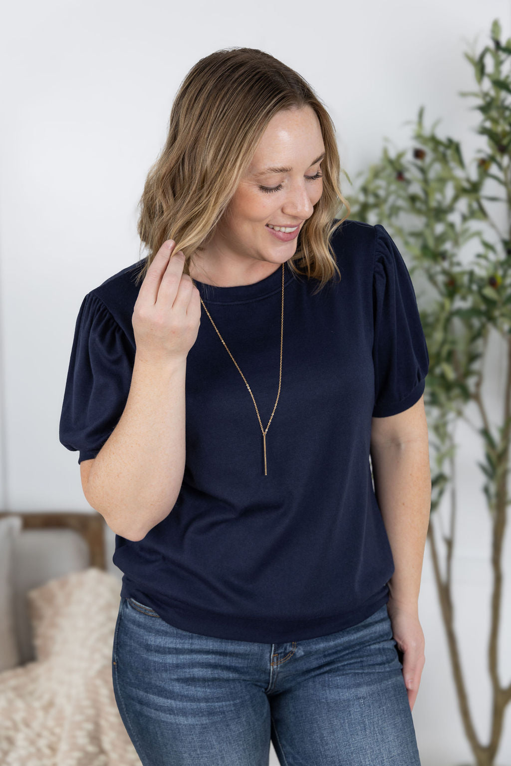 IN STOCK Katie Cozy Top - Navy