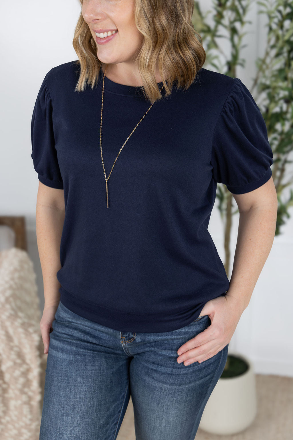 IN STOCK Katie Cozy Top - Navy