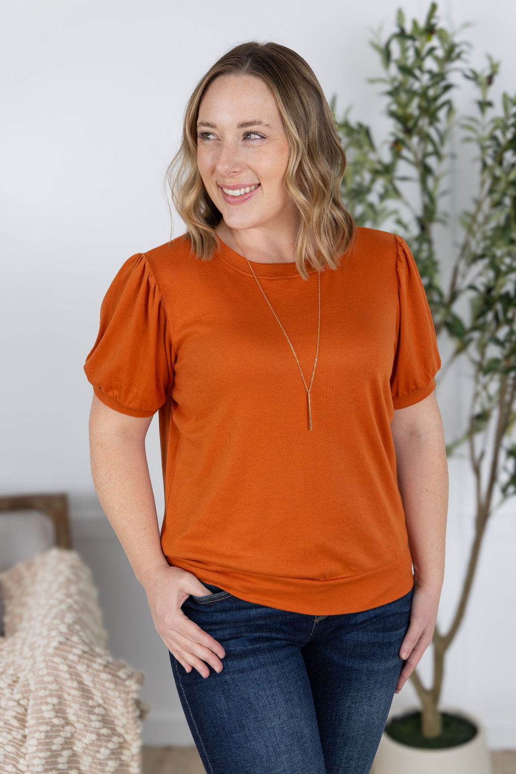 IN STOCK Katie Cozy Top - Pumpkin