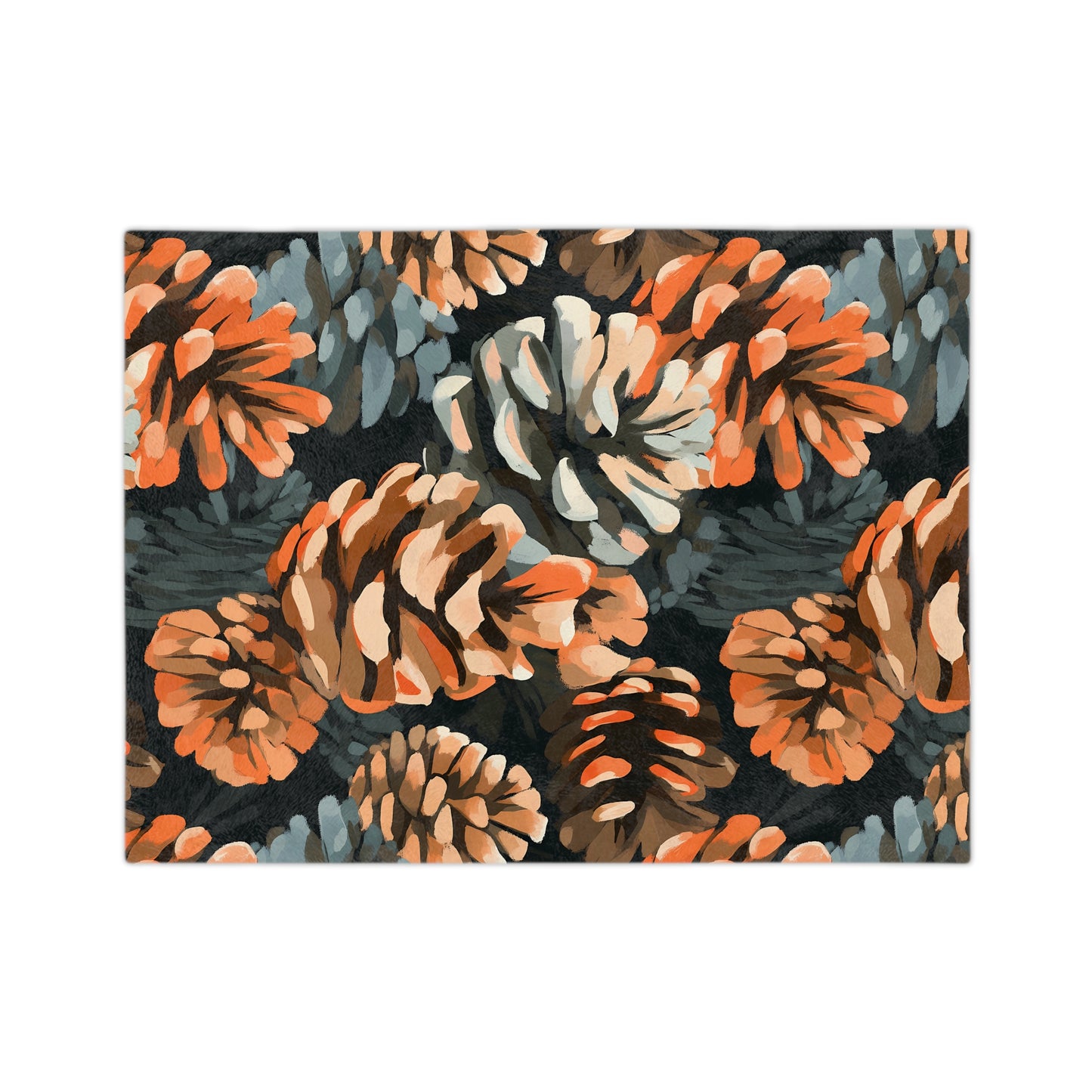 Pinecone Velveteen Microfiber Blanket - Cozy Throw for Fall, Home Decor, Gift for Nature Lovers, Autumn Blanket, Unique Cozy Gift