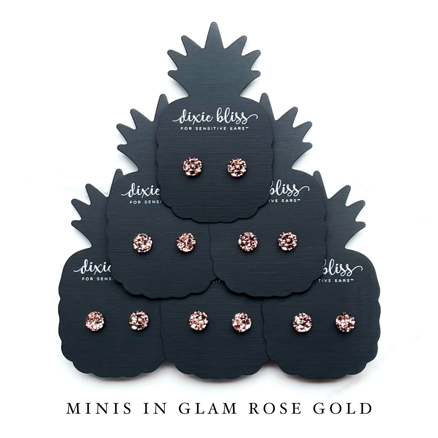 Druzy Earrings- Minis in Glam Rose Gold