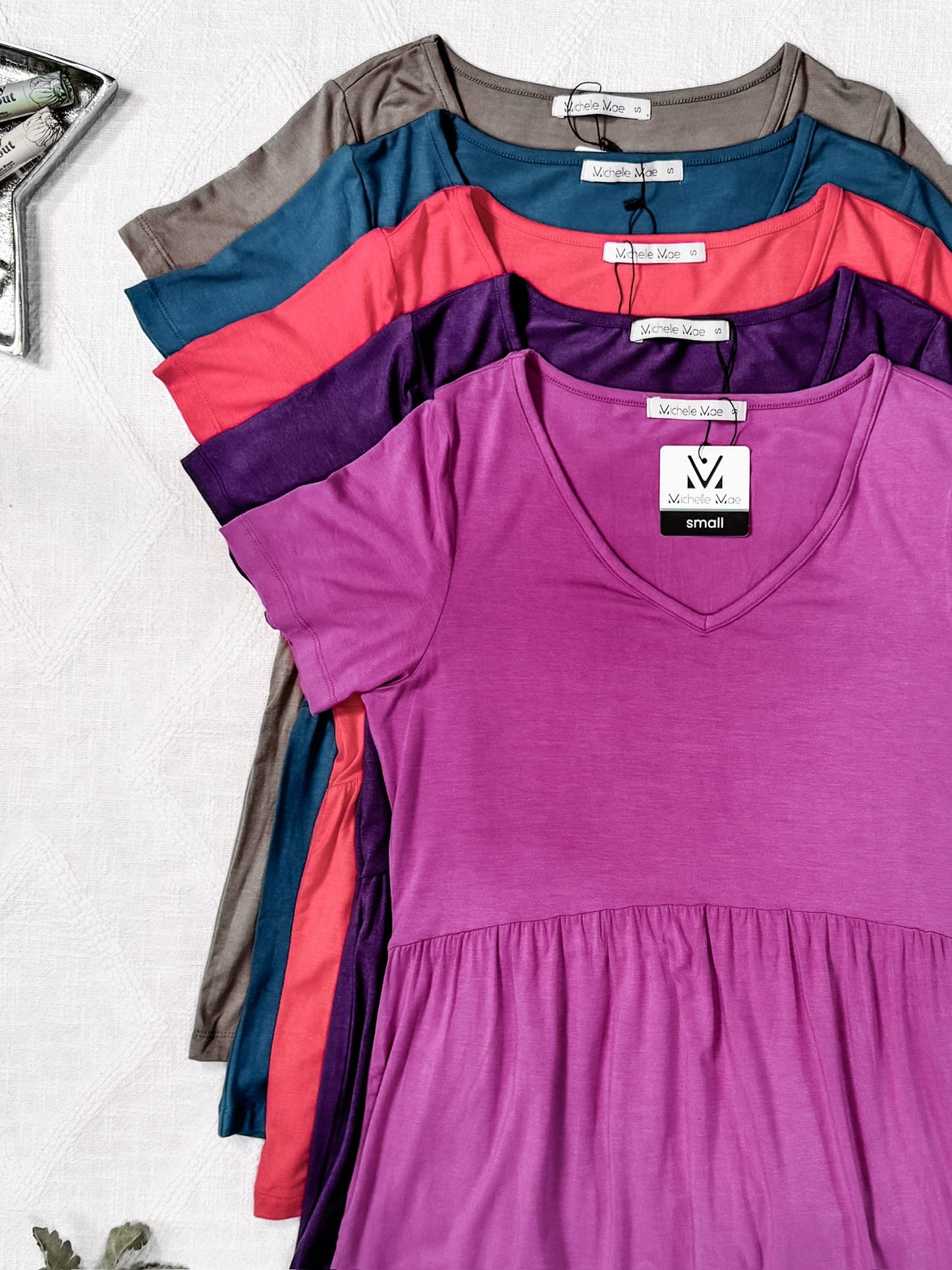 IN STOCK Sarah Ruffle Short Sleeve - Mocha FINAL SALE
