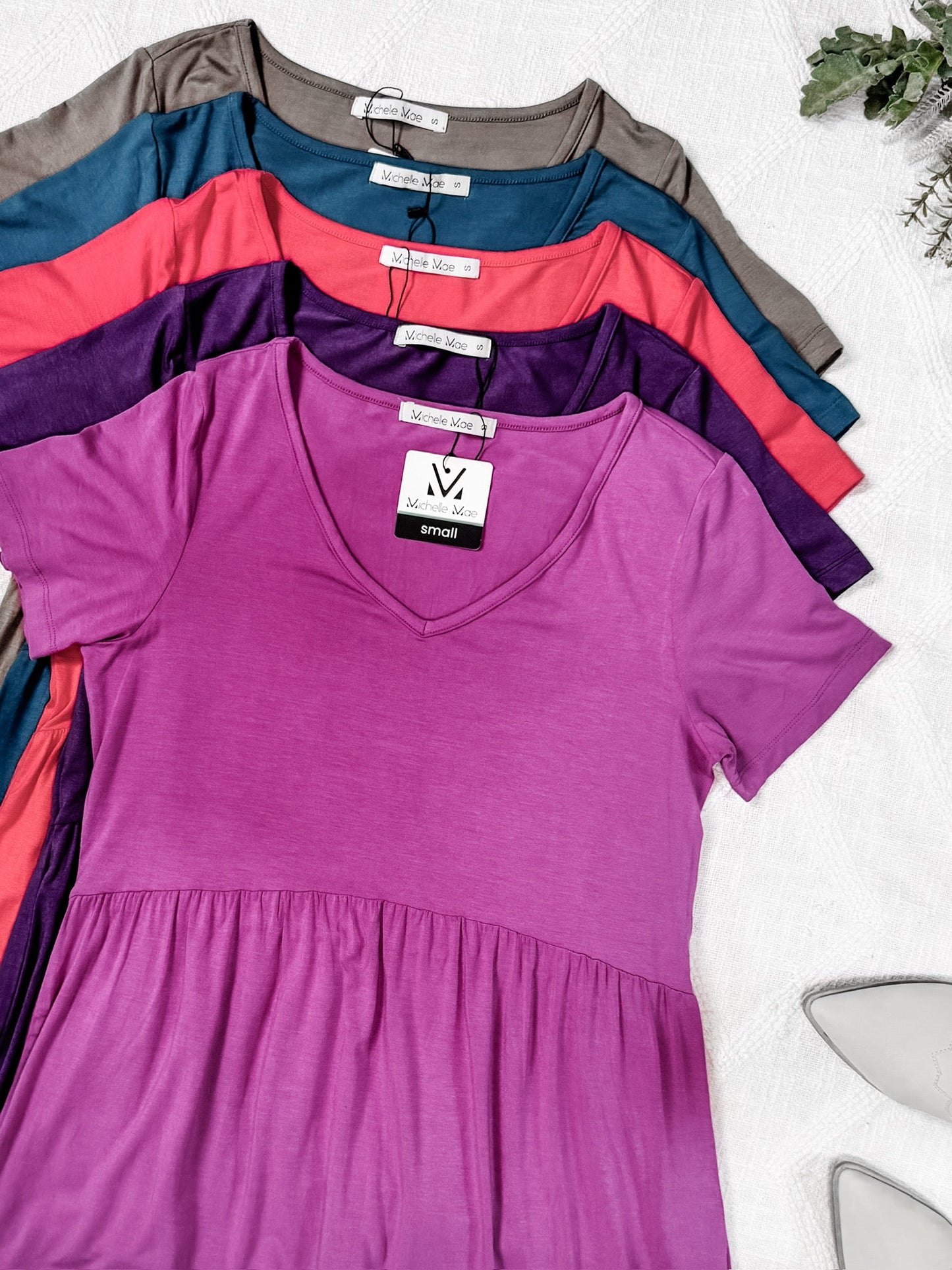 IN STOCK Sarah Ruffle Short Sleeve - Mocha FINAL SALE