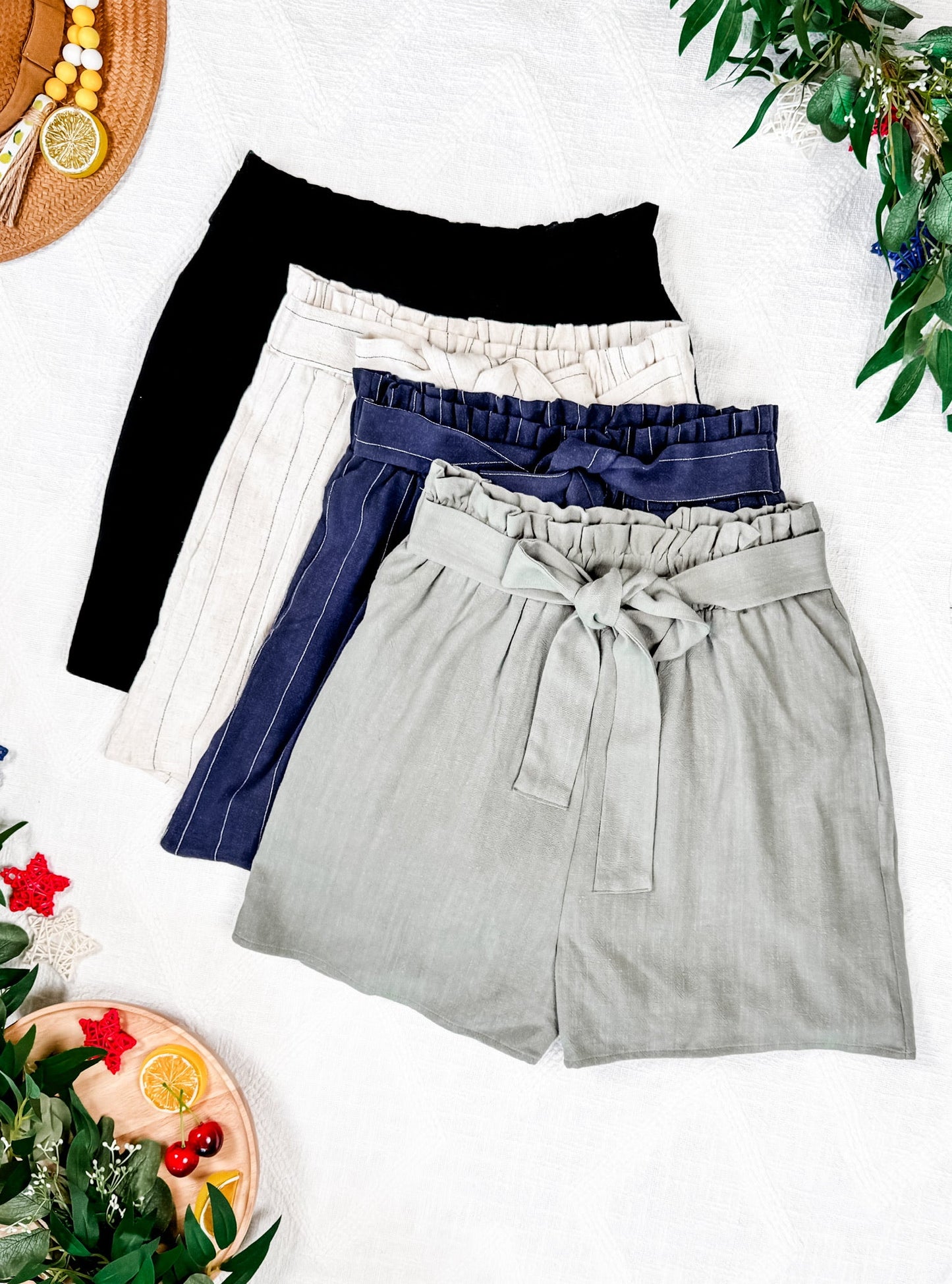 IN STOCK Libby Linen Shorts - Navy FINAL SALE