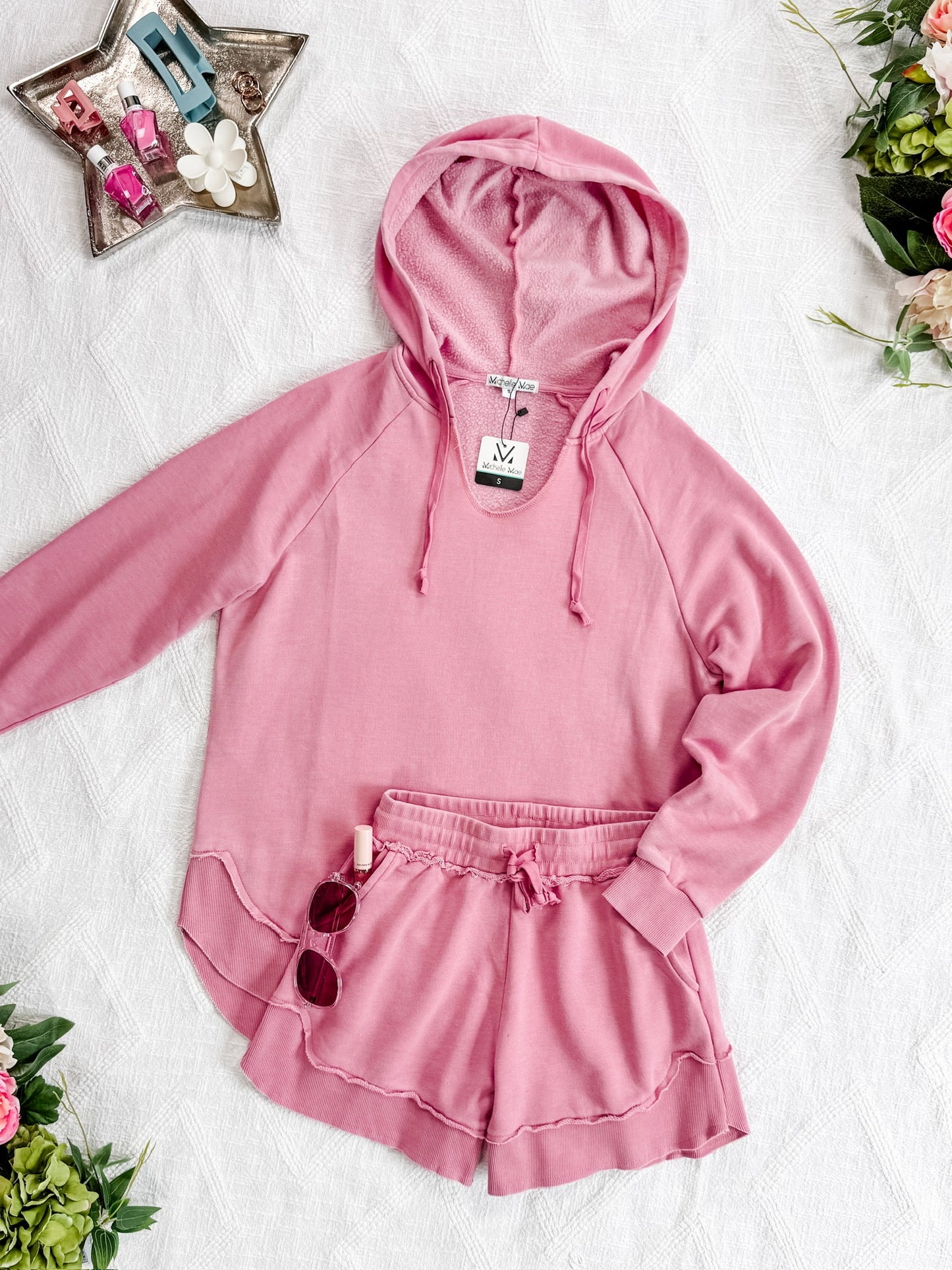 IN STOCK Vintage Wash Beach Hoodie - Dusty Pink FINAL SALE