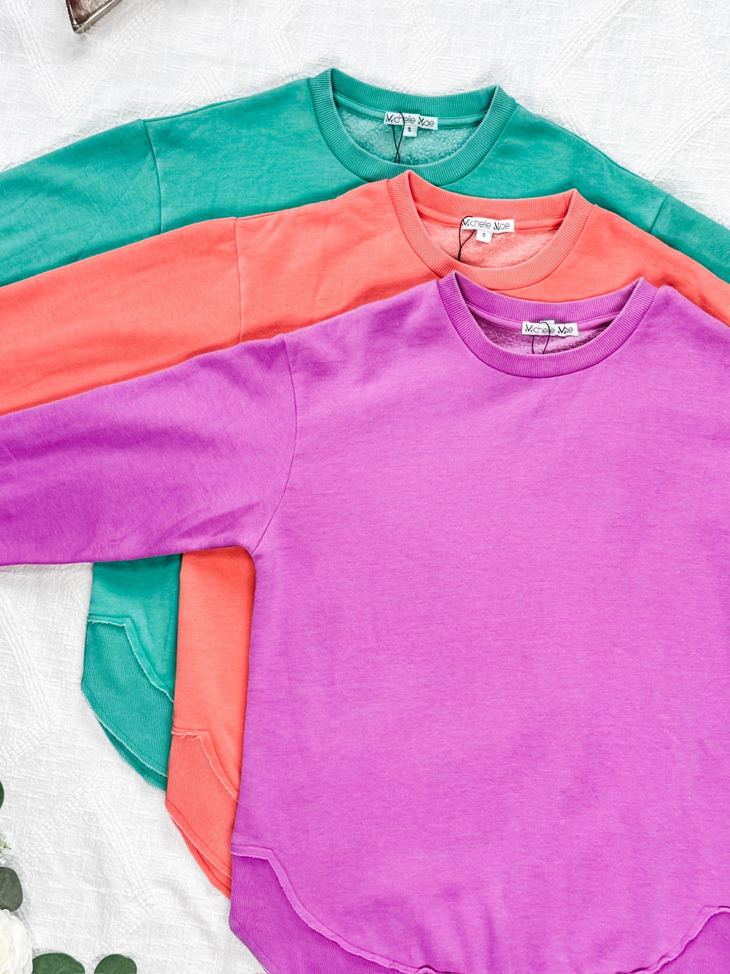 IN STOCK Vintage Wash Pullover - Deep Coral