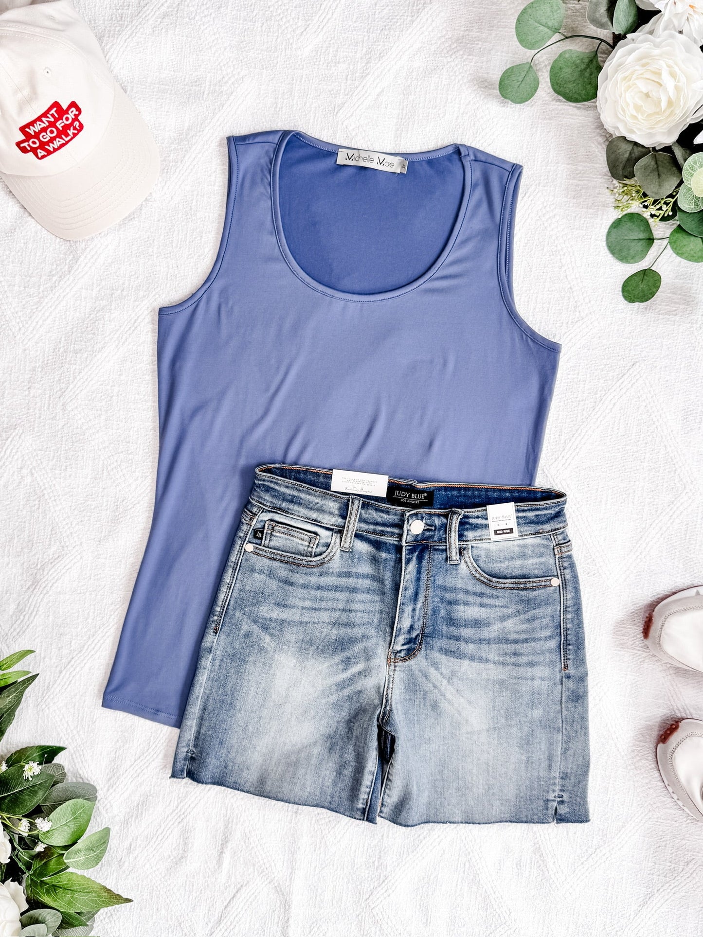 IN STOCK Luxe Crew Tank - Denim
