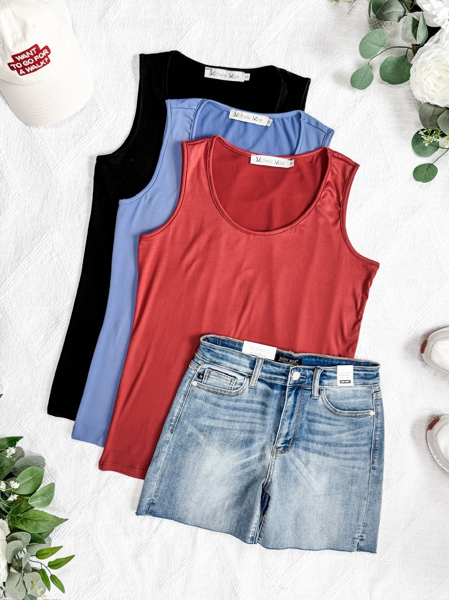 IN STOCK Luxe Crew Tank - Denim