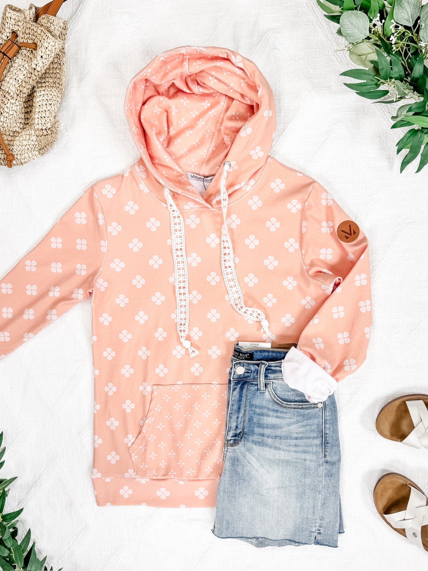 IN STOCK Hailey Pullover Hoodie - Coral Floral