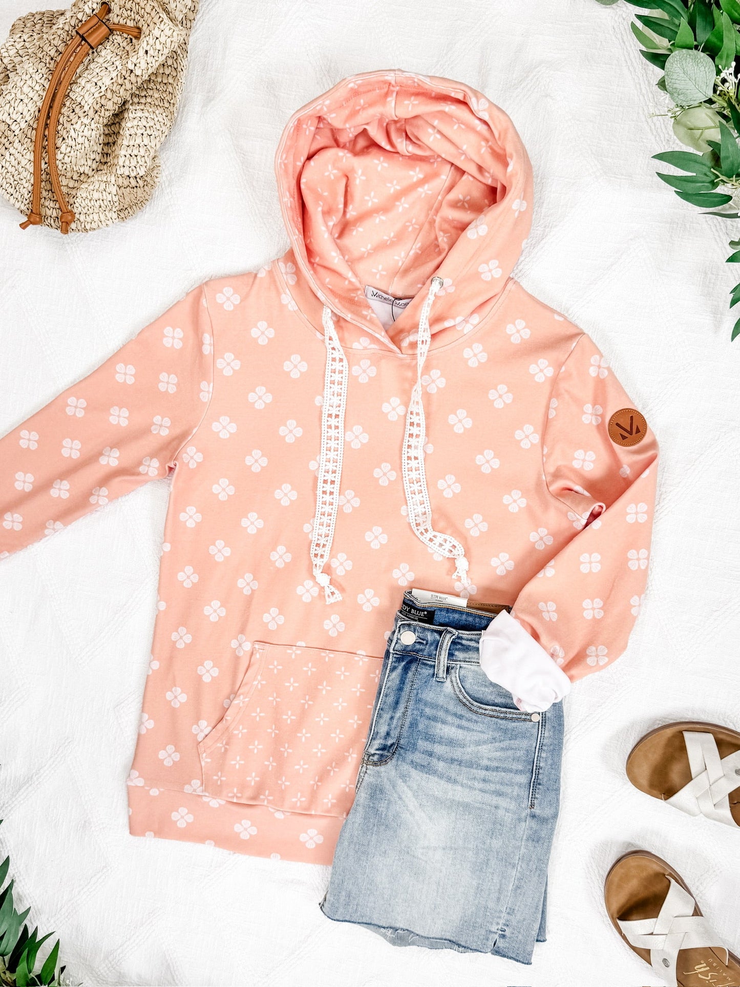 IN STOCK Hailey Pullover Hoodie - Coral Floral