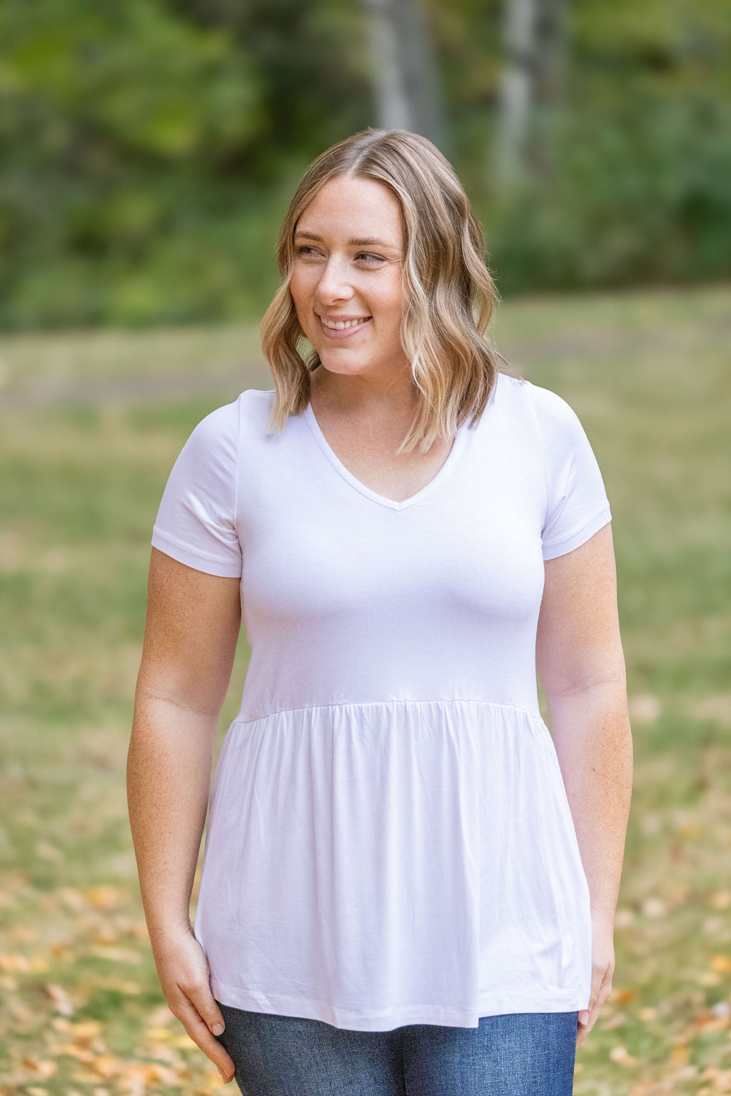 IN STOCK Sarah Ruffle Short Sleeve - White