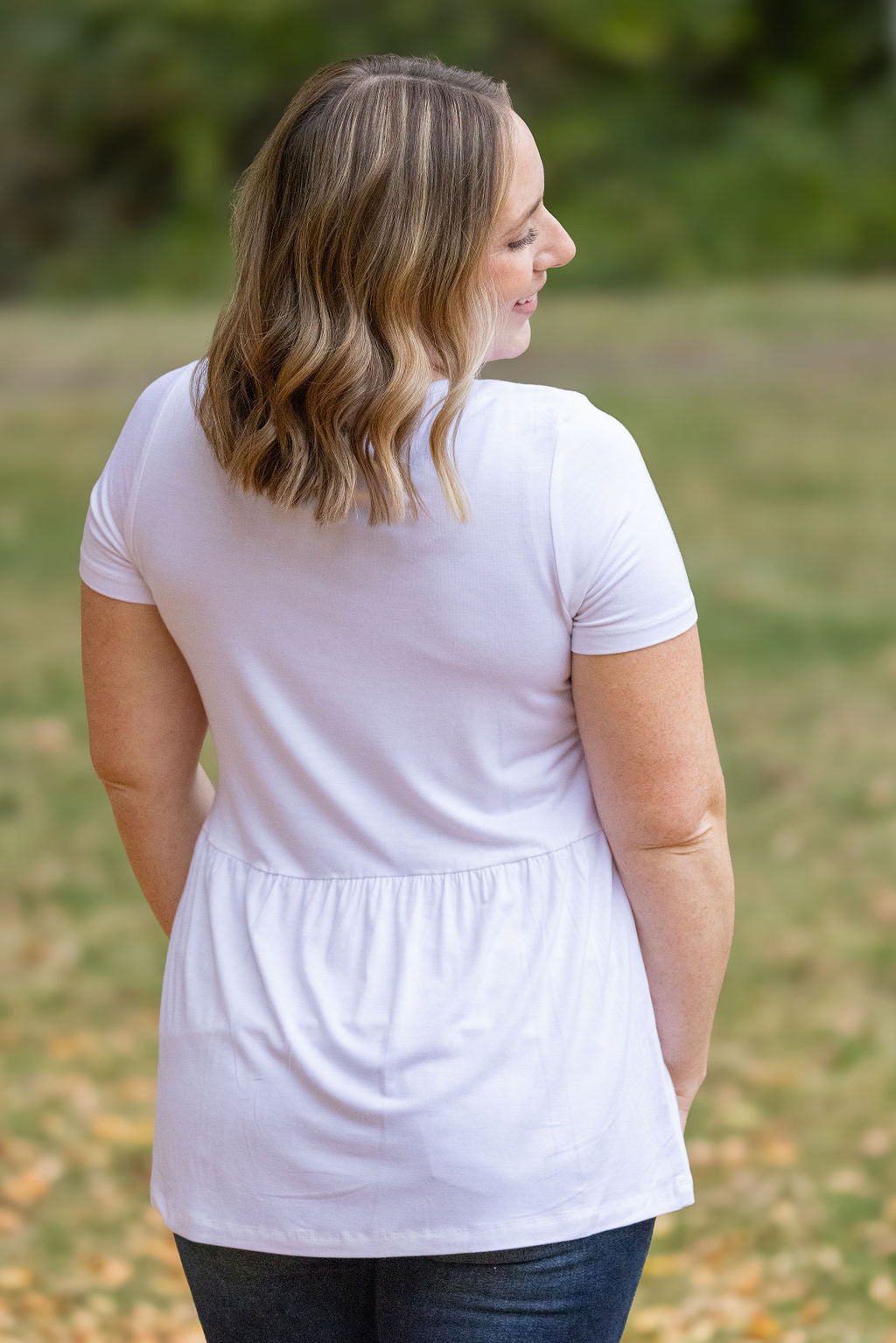 IN STOCK Sarah Ruffle Short Sleeve - White