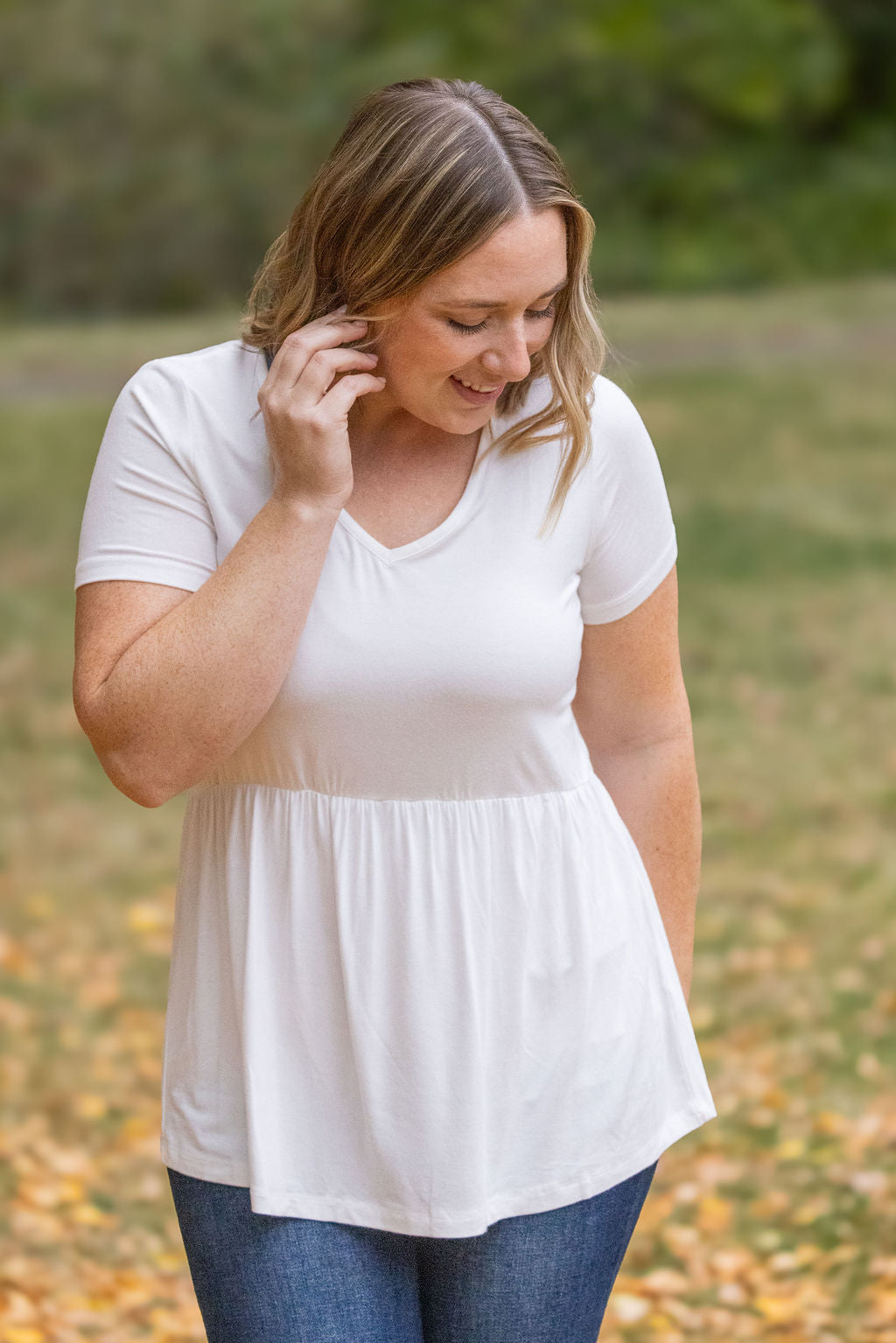 IN STOCK Sarah Ruffle Short Sleeve - Ivory