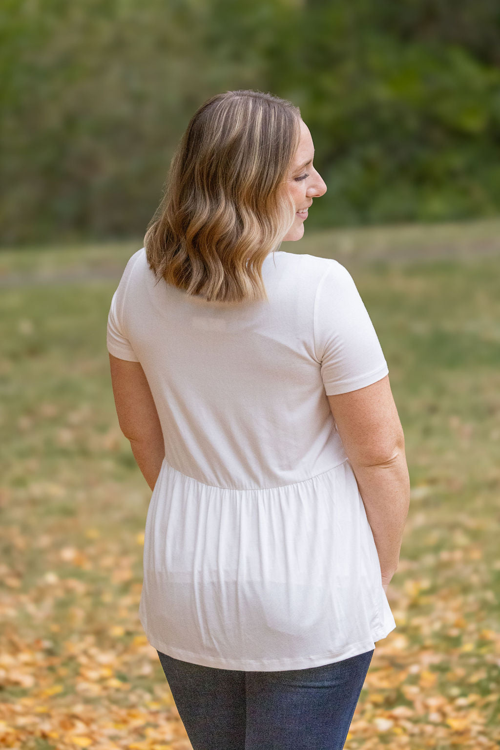 IN STOCK Sarah Ruffle Short Sleeve - Ivory