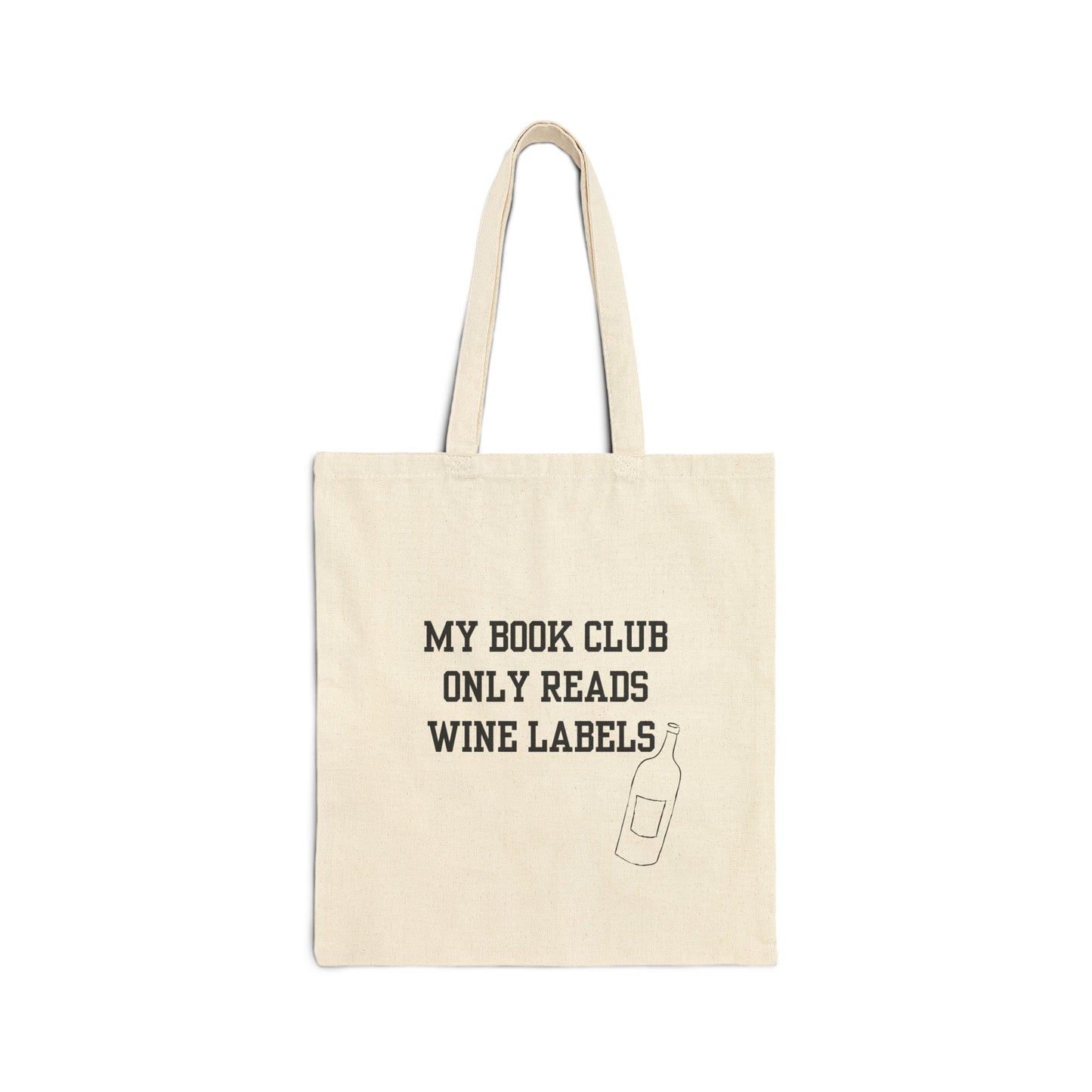 Book Club Only Reads Wine Labels- Cotton Canvas Tote Bag