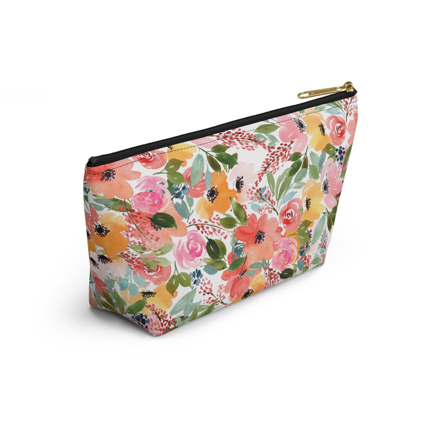 Pink, Yellow & Orange Poppies- Accessory Pouch