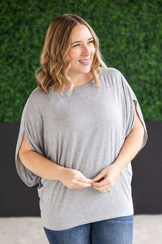 IN STOCK Darcy Dolman Top - Light Grey FINAL SALE