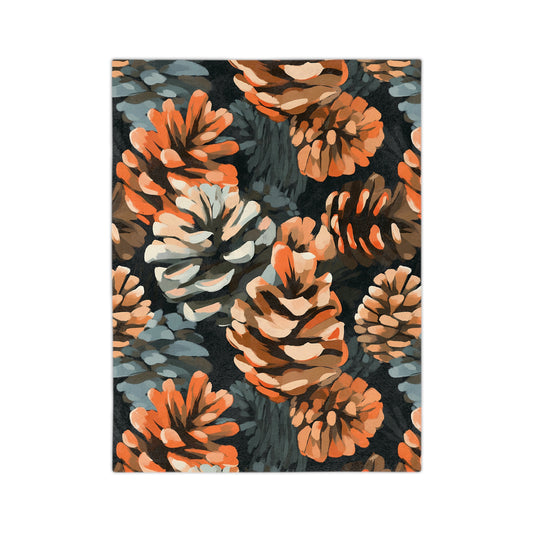Pinecone Velveteen Microfiber Blanket - Cozy Throw for Fall, Home Decor, Gift for Nature Lovers, Autumn Blanket, Unique Cozy Gift