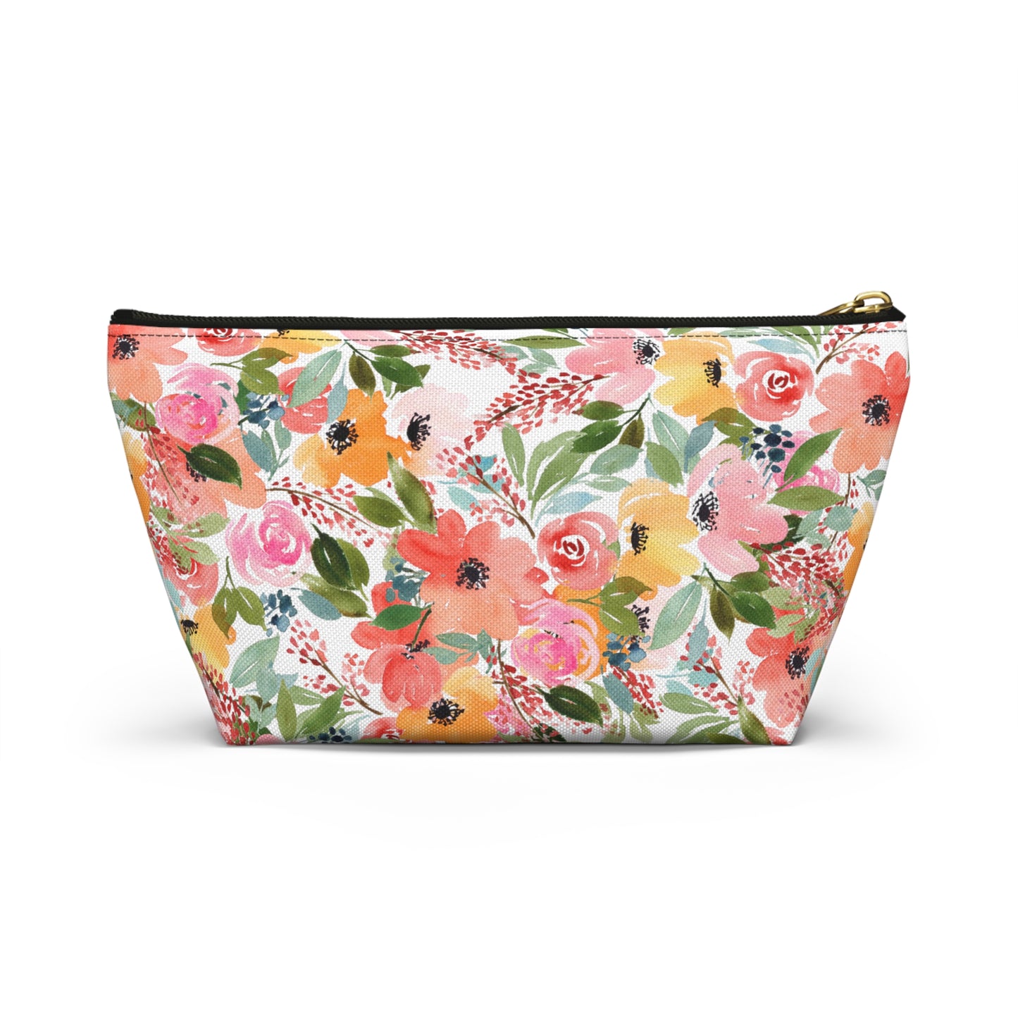 Pink, Yellow & Orange Poppies- Accessory Pouch