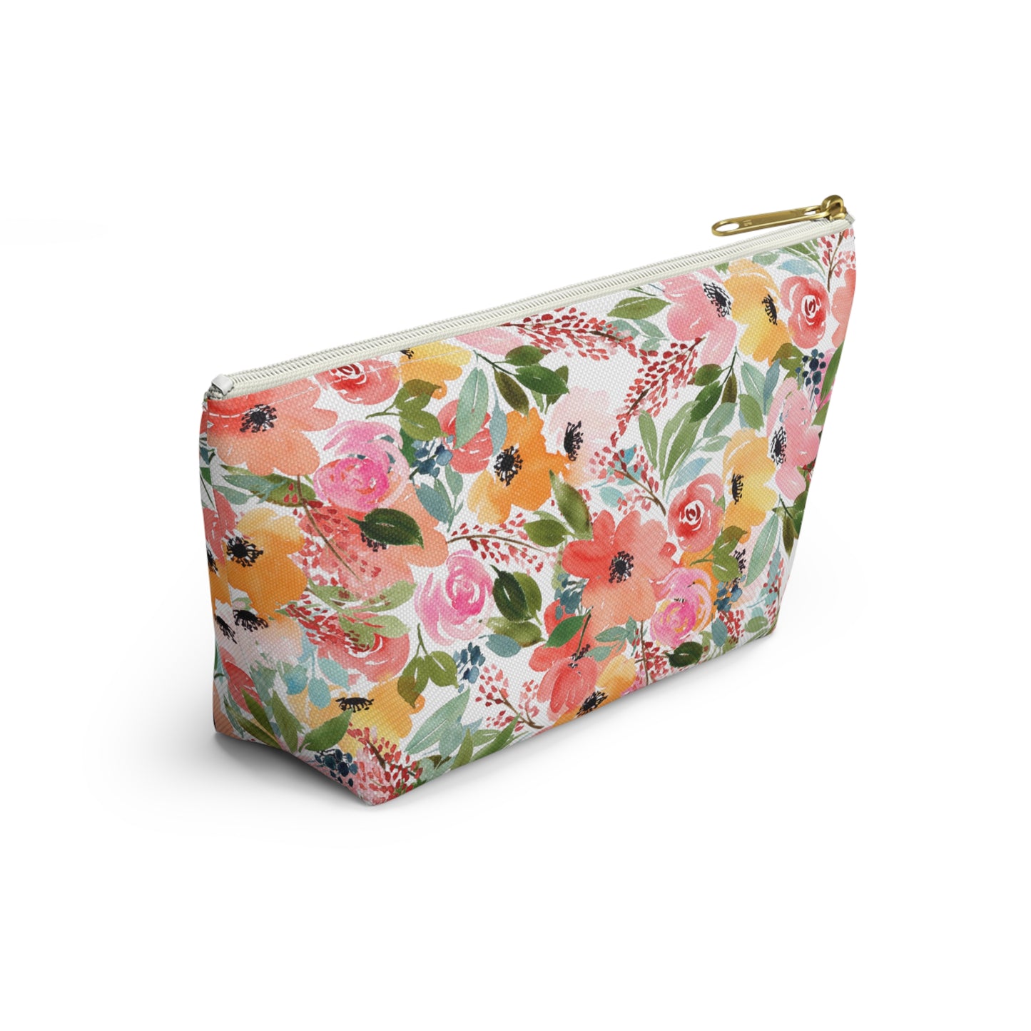 Pink, Yellow & Orange Poppies- Accessory Pouch