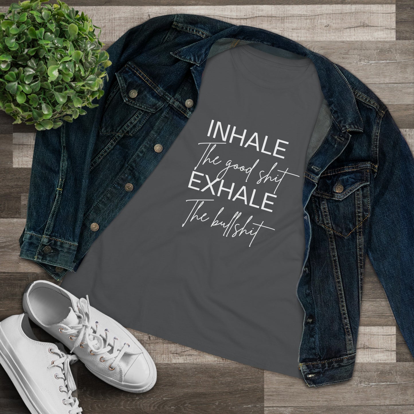 Inhale Exhale- Women's Cotton Tee