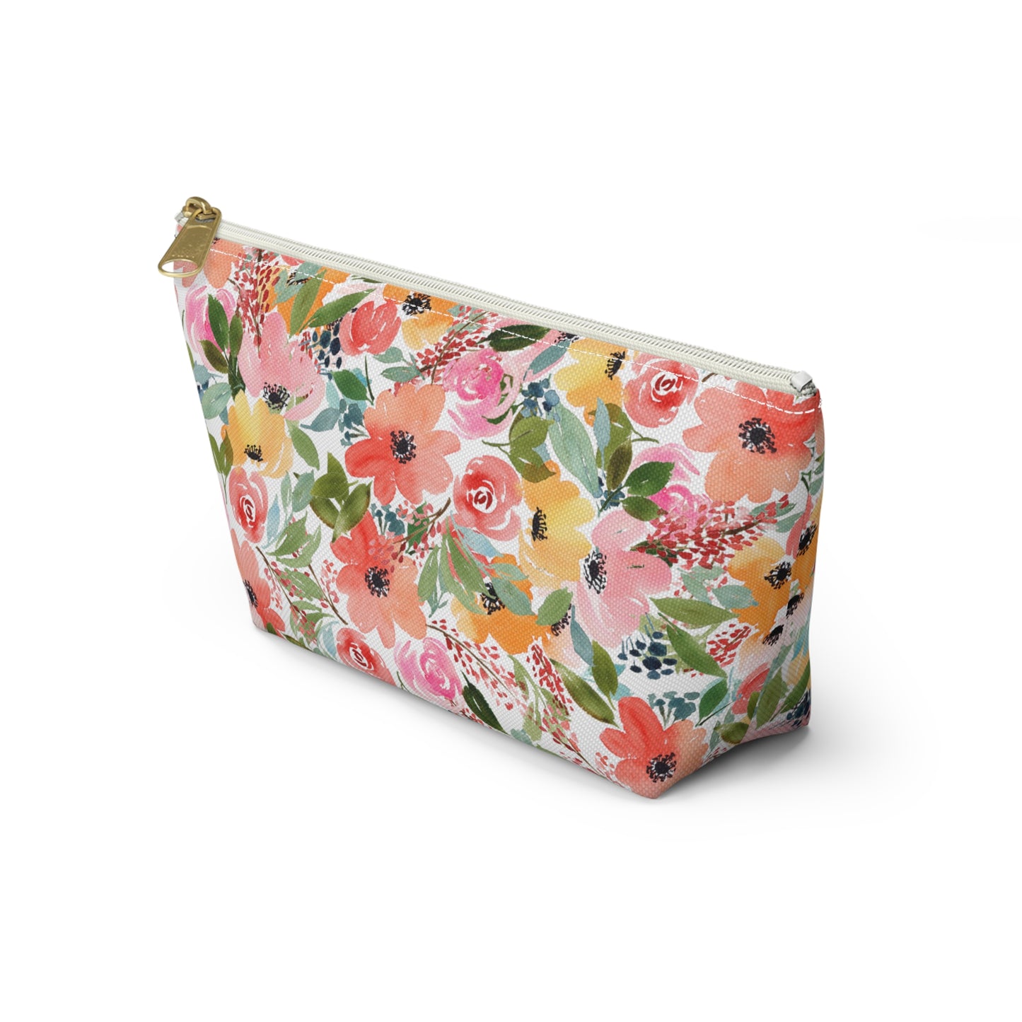 Pink, Yellow & Orange Poppies- Accessory Pouch