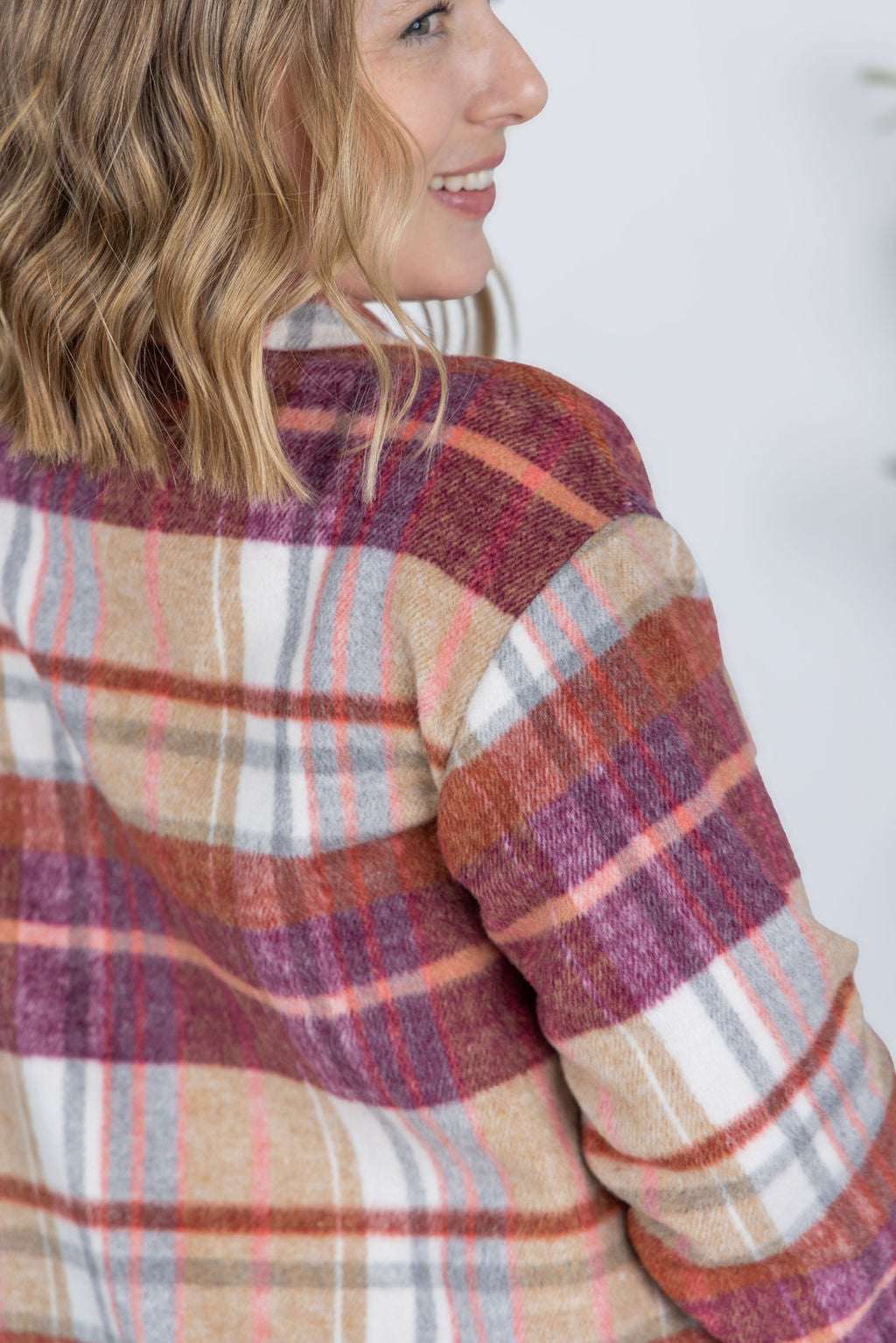 IN STOCK Norah Plaid Shacket - Sunset Plaid
