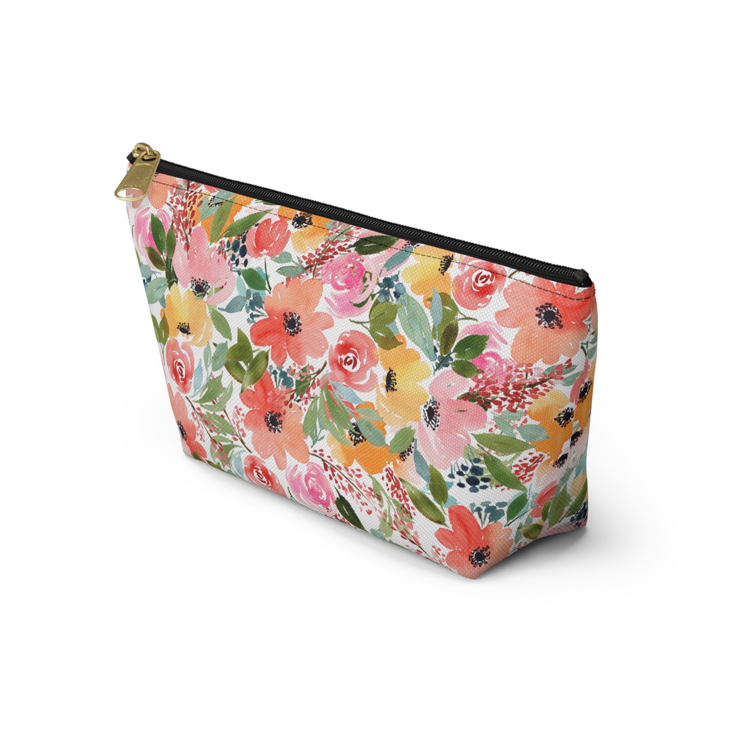 Pink, Yellow & Orange Poppies- Accessory Pouch