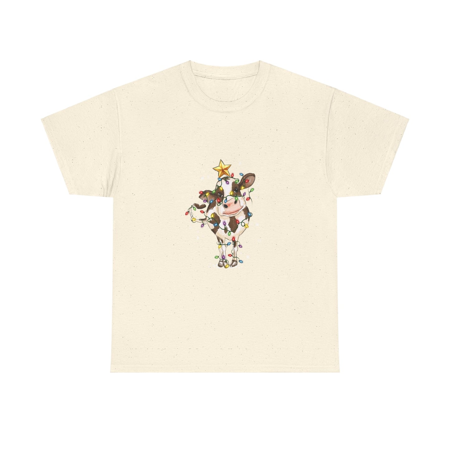 Cow with Christmas Lights Tee