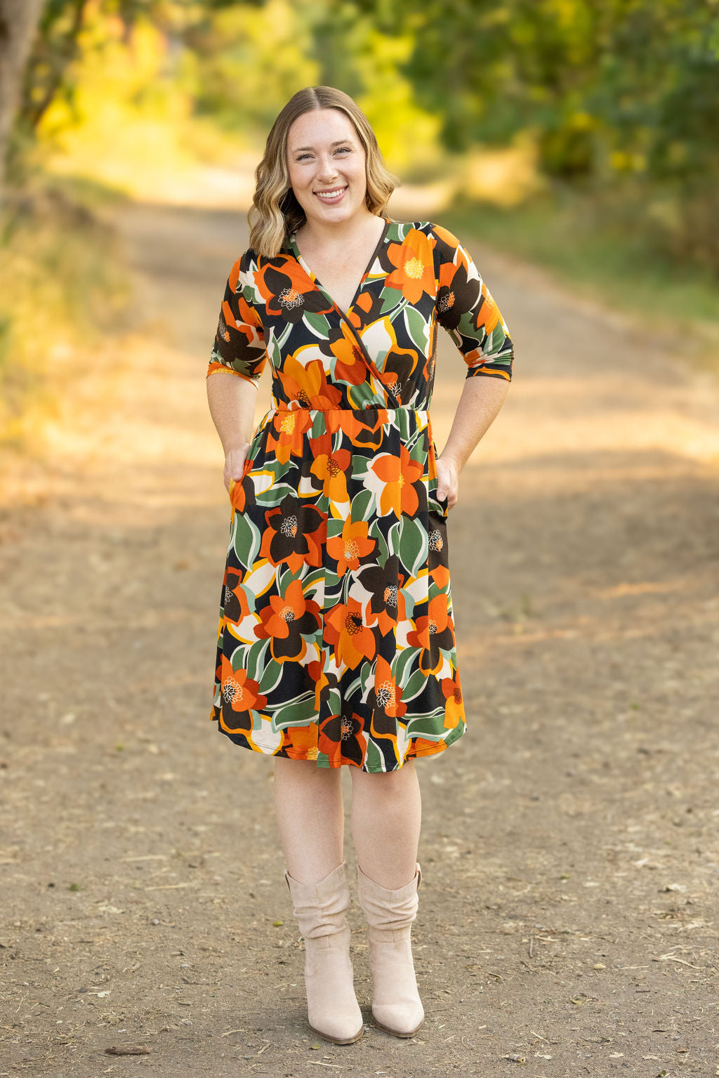 IN STOCK Taylor Dress - Bold Olive Floral FINAL SALE