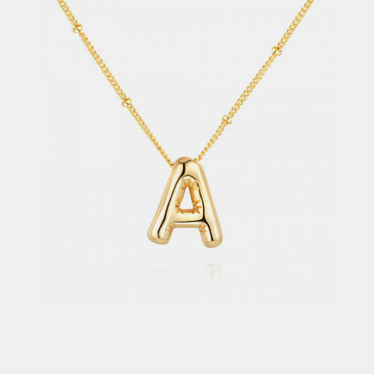 Gold-Plated Bubble Initial Necklace