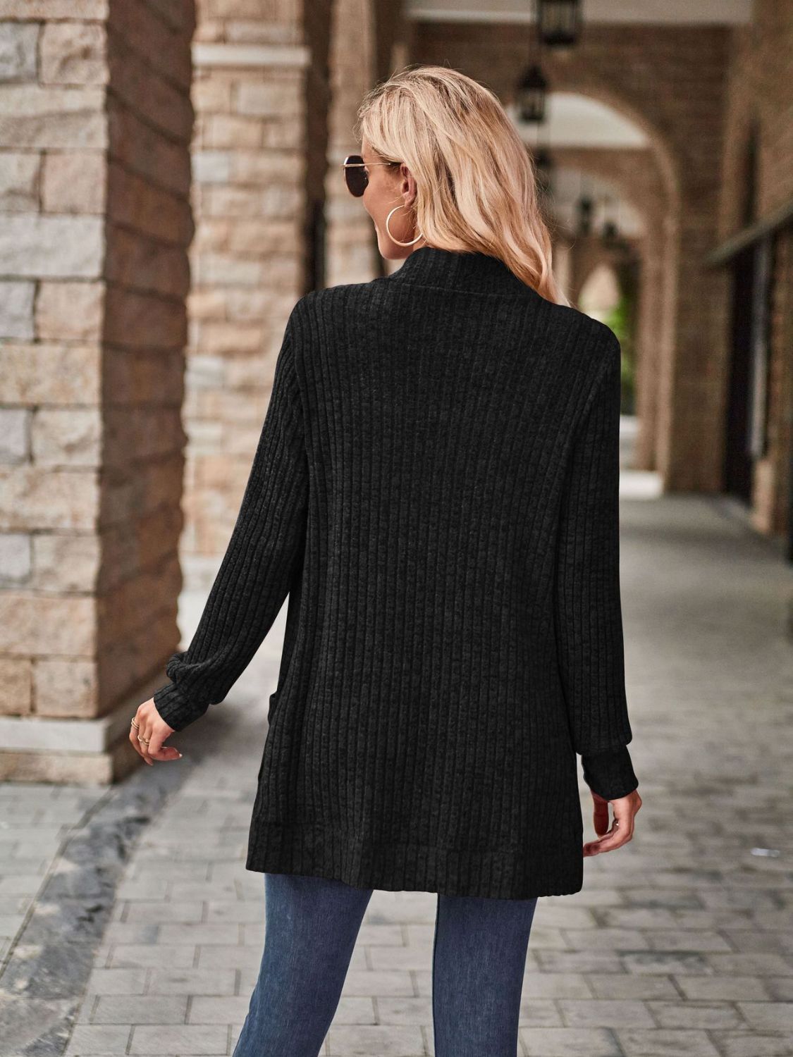 Open Front Cardigan with Pockets